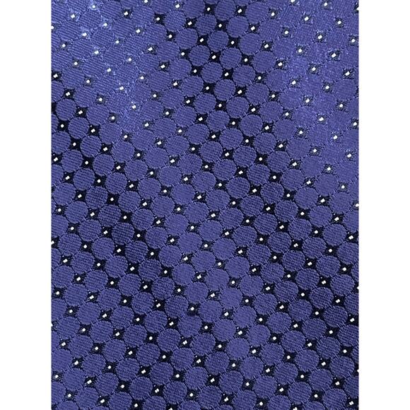 Michael Kors Designer Blue 100% Silk Basketweave Pattern Tie - Picture 4 of 4